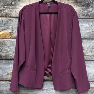Torrid Plum Purple Open Front Blazer 4X